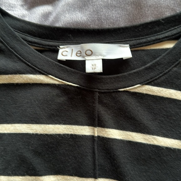 Cleo Black with Cream strips Tunic Size XS. - Picture 3 of 3